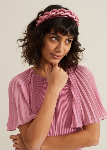 Phase Eight Satin Plaited Hats Pink Canada | SGFTRN-126